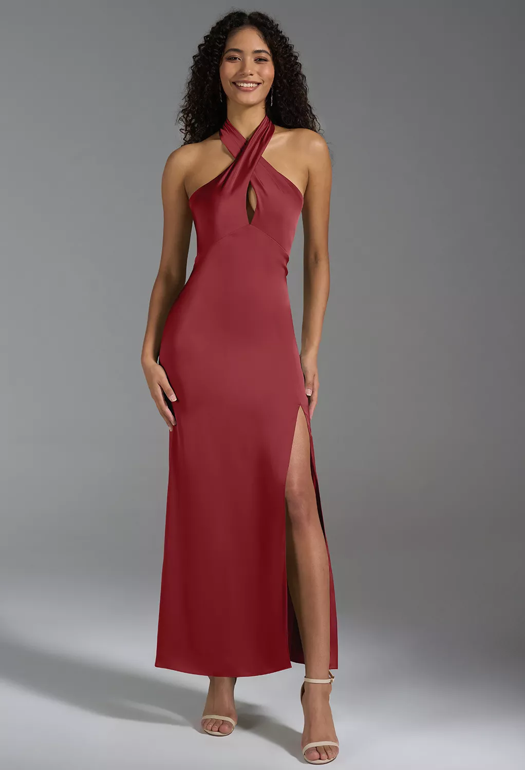 AW Huda Burgundy  Cocktail Wedding Guest Dresses